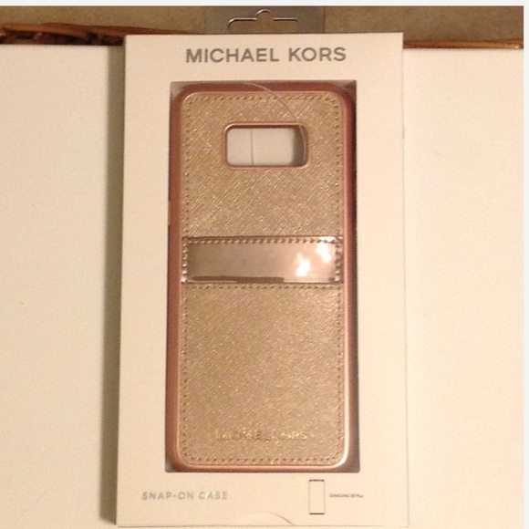 MICHAEL Michael Kors Accessories - NEW MICHAEL Kors Leather Cover w/Pocket Galaxy S8+
